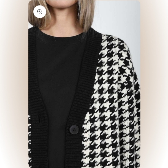 Brunette The Label - The Houndstooth Knit Cardigan - Size Sm/Med - Picture 3 of 7